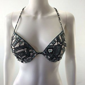 Victoria’s Secret 34C Black White Tribal Halter Bikini Top